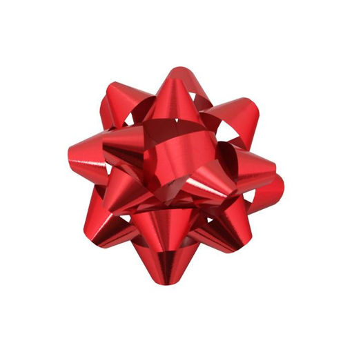 Picture of METALLIC BOWS RIBBON 4CM RED